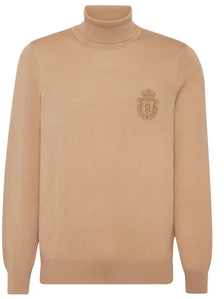  Billionaire Monogram-embroidered Knitted Tutleneck - Neutrals 