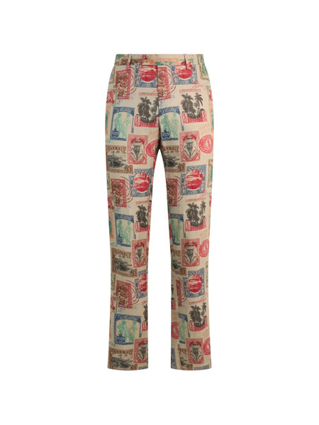  Billionaire Printed Linen Trousers - Neutrals 
