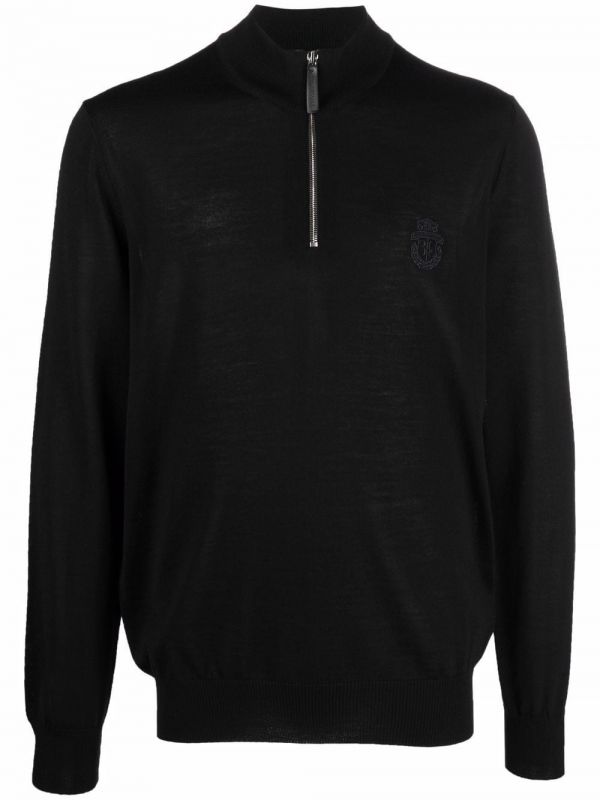  Billionaire Pullover Zip Jumper - Black 