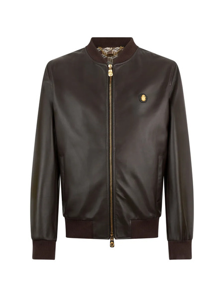  Billionaire Zip-fastening Leather Jacket - Brown 