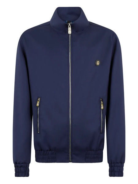  Billionaire Zip-up Badge Wool Jacket - Blue 