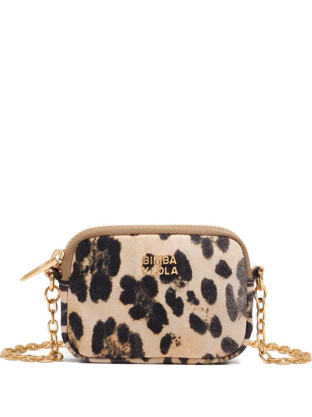  Bimba Y Lola Leopard-print Chain-strap Coin Purse - Neutrals 