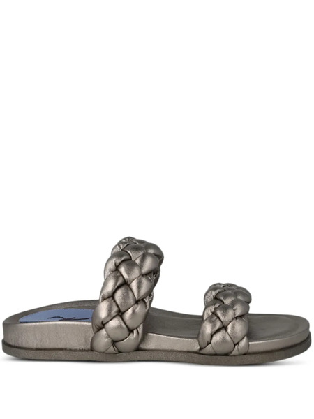 Bird&co Braided Leather Slides - Silver 