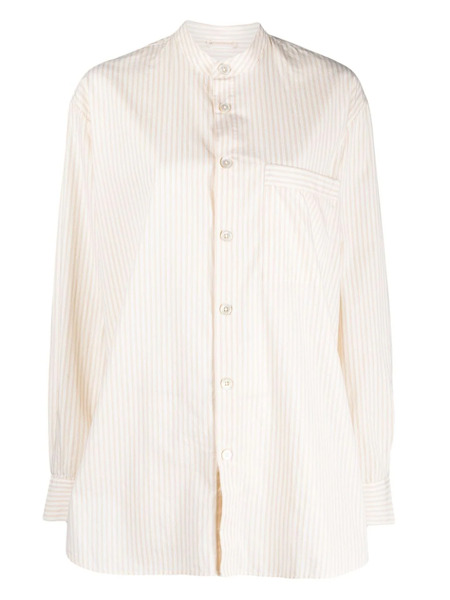  Birkenstock Striped Organic Cotton Pyjama Shirt - Neutrals 