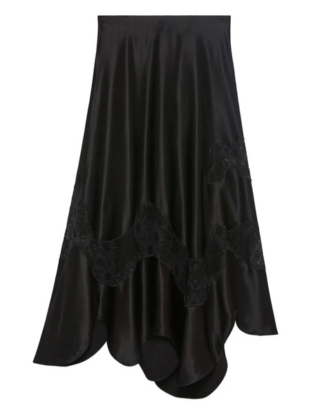  Bite Studios Lace-insert Silk Skirt - Black 