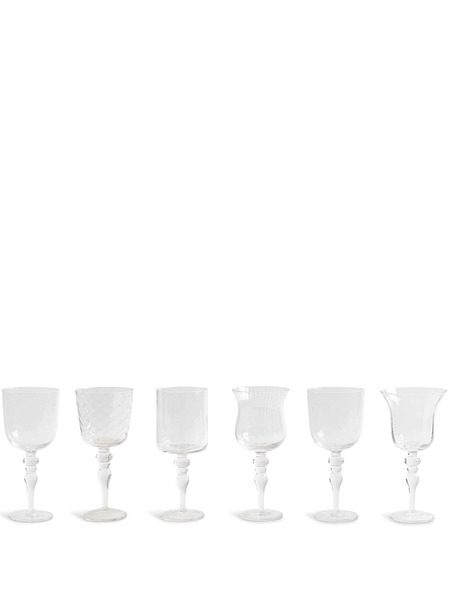  Bitossi Home Assorted Goblets Glasses (set Of 6) - White 