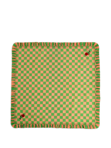  Bitossi Home Checked Ruffled Placemat - Green 