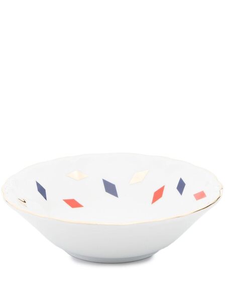  Bitossi Home Diamond-pattern Porcelain Bowl - White 