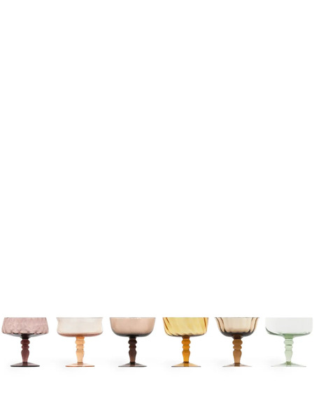  Bitossi Home Diseguale Transparent-design Goblets (set Of 6) - Pink 