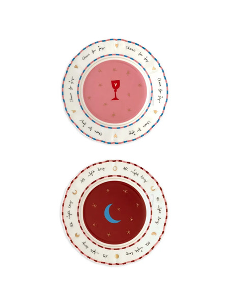  Bitossi Home Graphic Plate (set Of Two) - Neutrals 