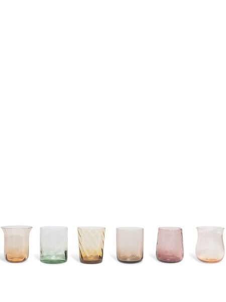  Bitossi Home 6 Piece Assorted Tumblers Set - Neutrals 