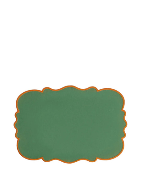  Bitossi Home Scalloped Placemat Set (set Of Two) - Green 