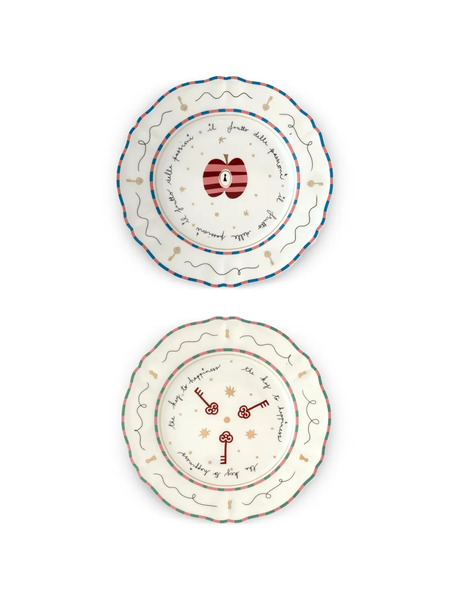  Bitossi Home Scalloped Plate (set Of Two) - Neutrals 