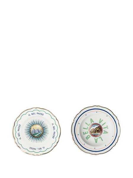  Bitossi Home Scalloped Printed Plate (set Of Two) - White 
