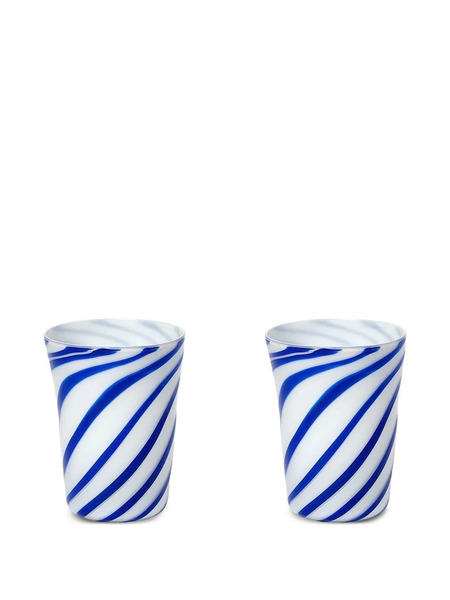  Bitossi Home Striped Tumbler Glass (set Of Two) - White 