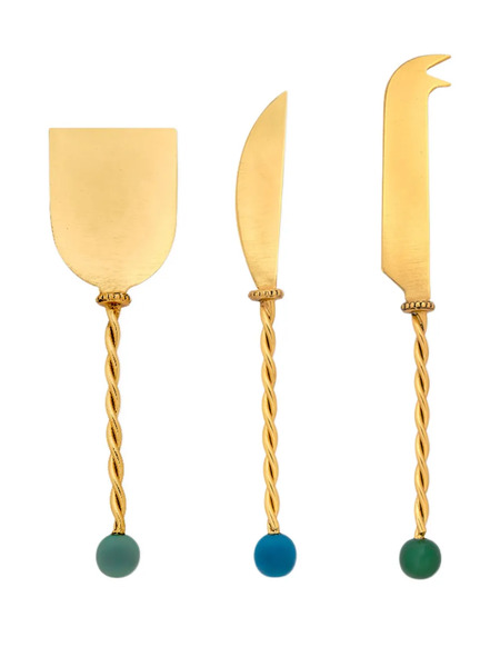  Bitossi Home Torchon Cheese Knife (set Of Three) - Gold 
