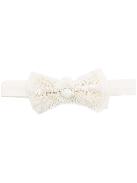  Biyan Bead-detailing Silk Bow Tie - Neutrals 