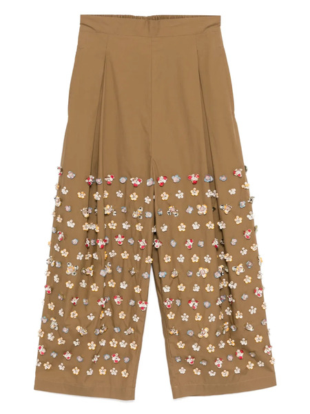  Biyan Bead-embellished Trousers - Brown 
