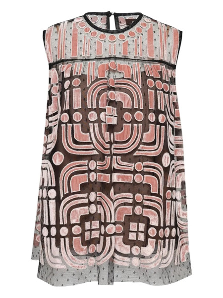  Biyan Geometric-print Blouse - Pink 