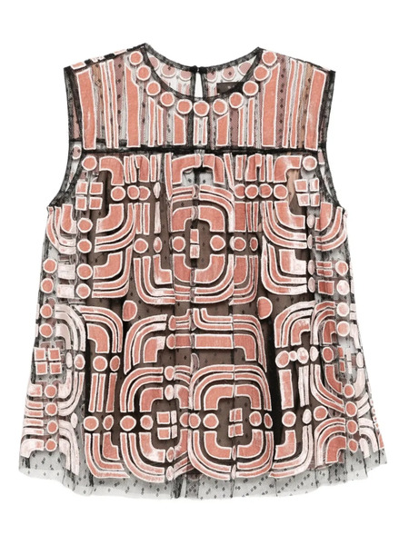  Biyan Geometric-print Vest - Pink 