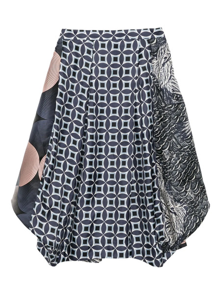  Biyan Printed Silk Skirt - Blue 