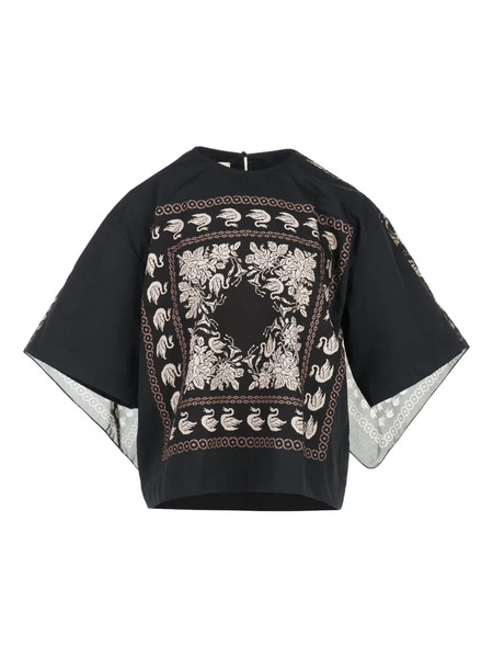  Biyan Short-sleeves Blouse - Black 