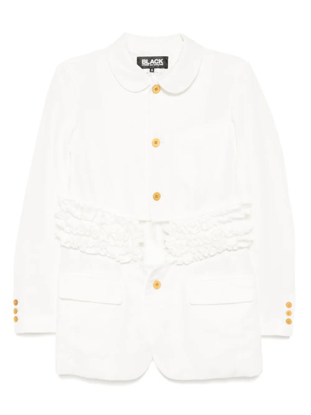  Black Comme Des Garçons Ruffle-trim Jacket - White 
