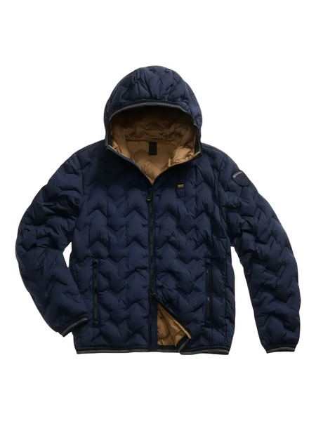  Blauer Chevron-quilted Hooded Jacket - Blue 