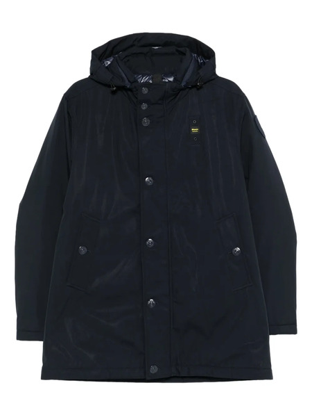  Blauer Hooded Button-fastening Jacket - Blue 