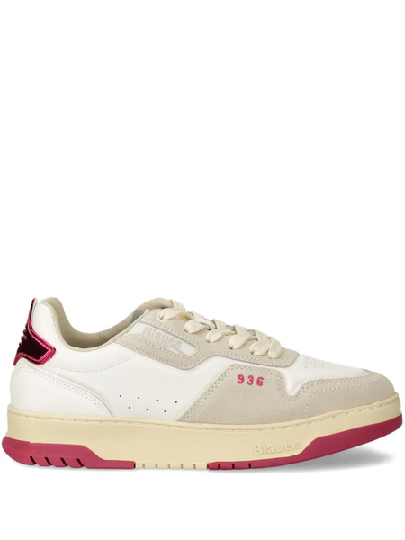  Blauer Panelled Lace-up Sneakers - White 