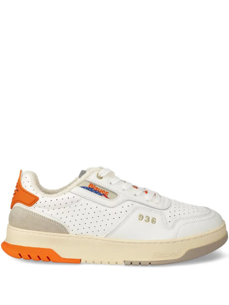  Blauer Perforated Leather Sneakers - White 
