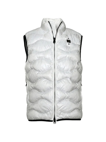  Blauer Textured Zip Gilet - White 