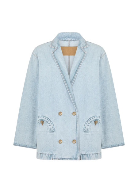  Blazé Milano Cory Double-breasted Pocket Jacket - Blue 
