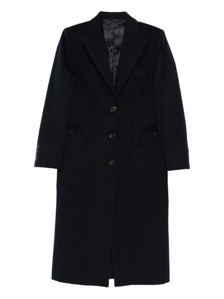  Blazé Milano Curved-pockets Buttoned Single-breasted Coat - Blue 