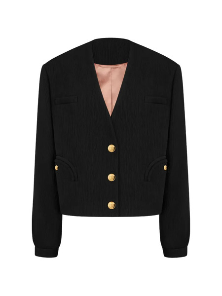  Blazé Milano Infinity Textured Button Jacket - Black 