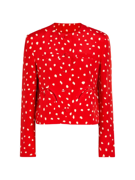  Blazé Milano Polka-dot Button Jacket - Red 