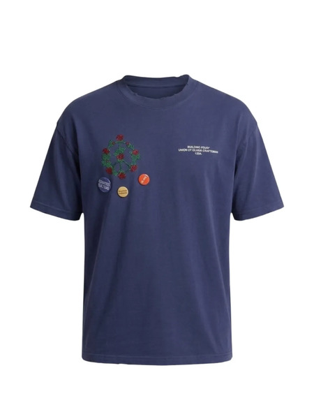  Bldg4 Beaded-embellishment T-shirt - Blue 