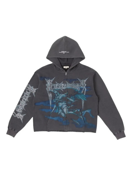  Bldg4 Serphim Graphic-embellished Hoodie - Grey 
