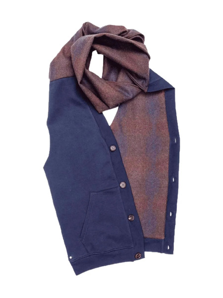  Bless Buttoned Scarf - Blue 