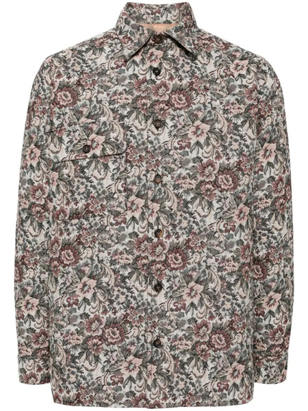  Bless Floral-print Shirt Jacket - Neutrals 