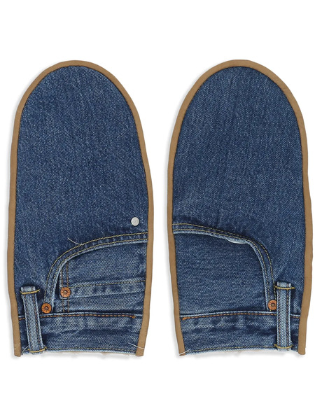  Bless Panelled Gloves - Blue 