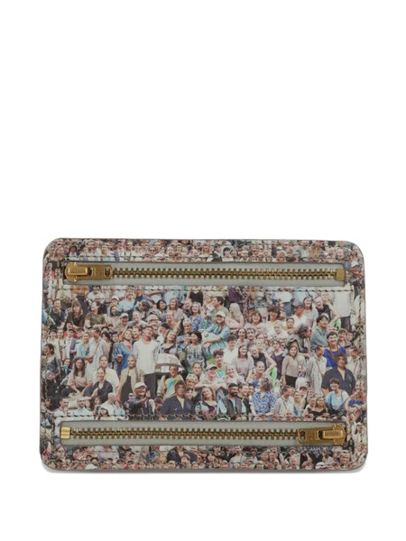  Bless Small Faces-print Clutch Bag - Neutrals 