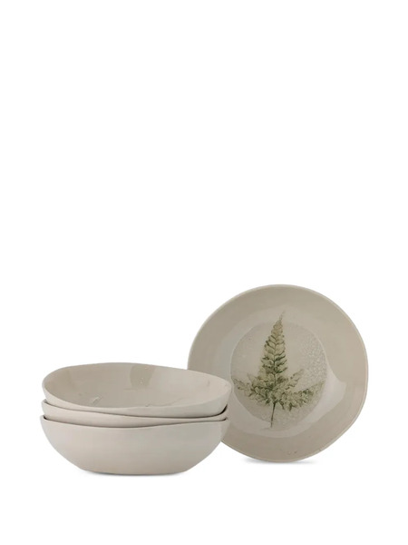  Bloomingville Bea Leaf-print Deep Plate - Neutrals 