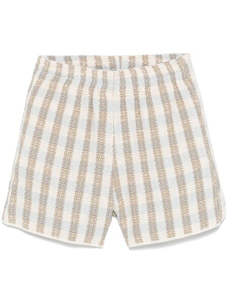 Blue Sky Inn Checked Bouclé Shorts - Neutrals 