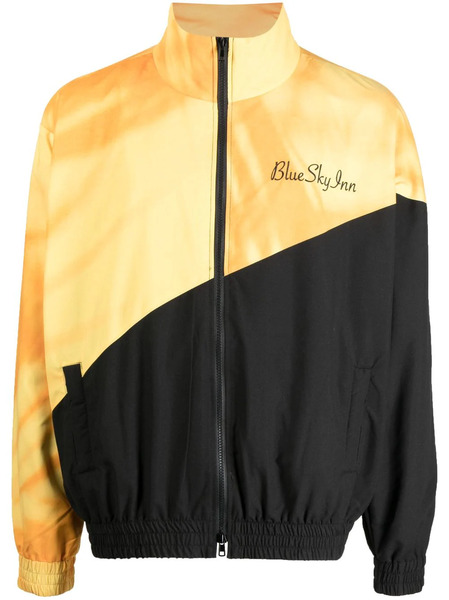  Blue Sky Inn Embroidered-logo Two-tone Jacket - Yellow 