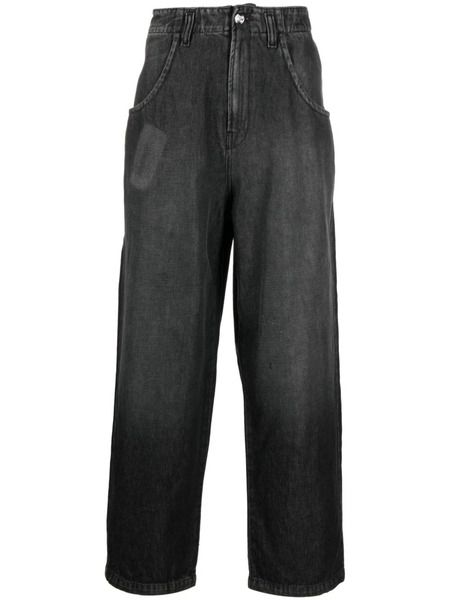  Bluemarble Button-up Wide-leg Jeans - Black 