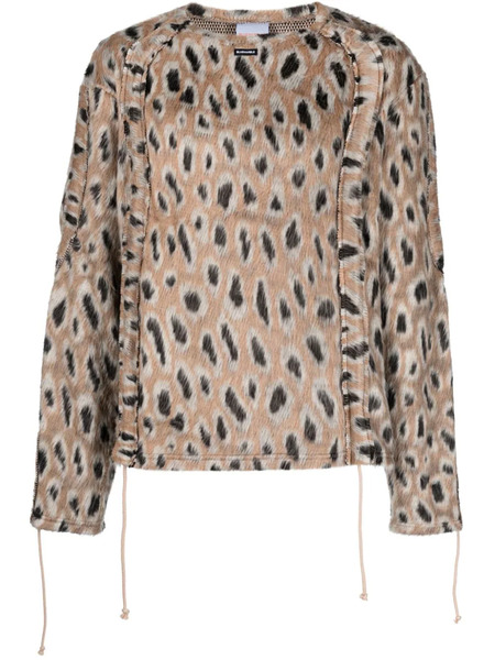  Bluemarble Leopard-print Brushed-finish Jumper - Neutrals 