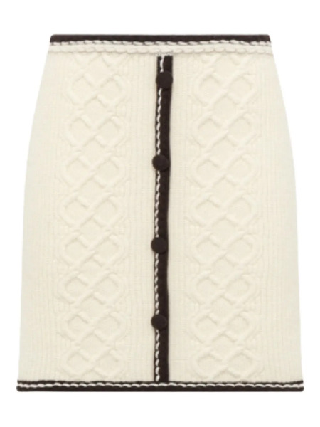  Blugirl Cable-knit Button Mini Skirt - Neutrals 