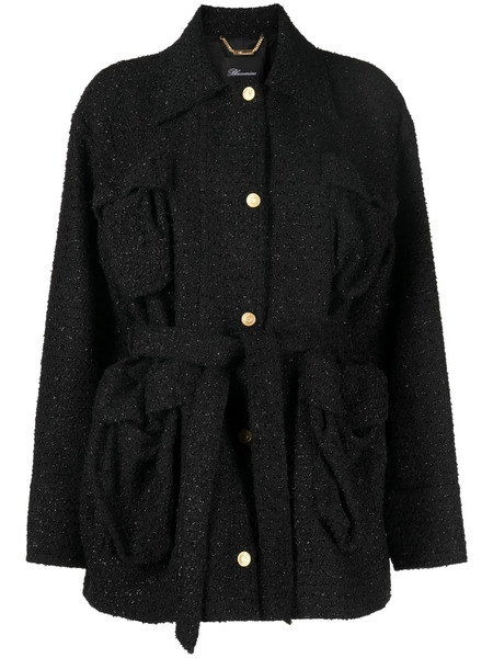  Blumarine Bouclé Button-up Jacket - Black 