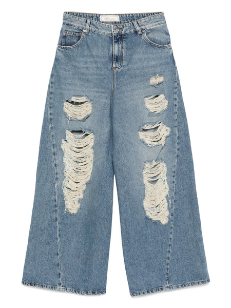  Blumarine Distressed Frayed Jeans - Blue 
